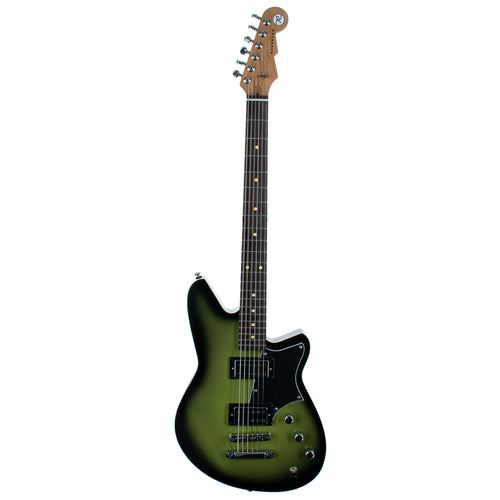 Reverend Descent RA Baritone Electric Guitar, Roasted Maple Neck, Avocado Burst
