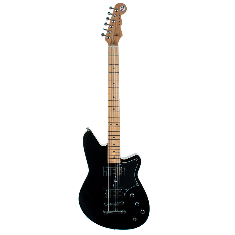 Reverend Descent RA Baritone Electric Guitar, Roasted Maple Neck, Midnight Black