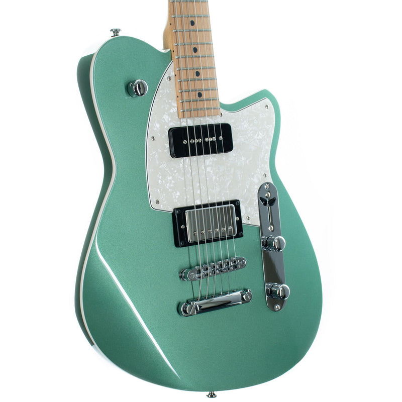 Reverend Double Agent OG Electric Guitar, Roasted Maple Neck, Metallic Alpine