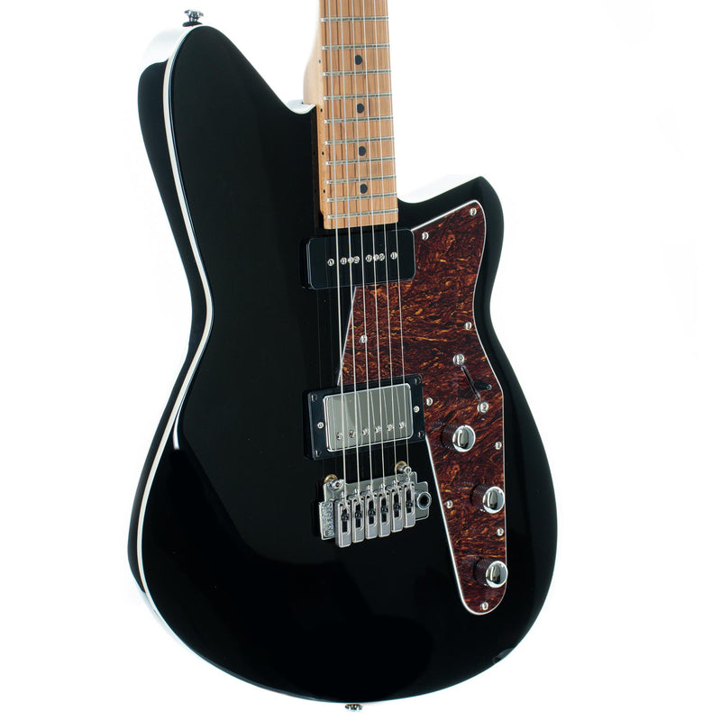Reverend Double Agent W With Wilkinson Tremolo Roasted Maple Neck, Midnight Black