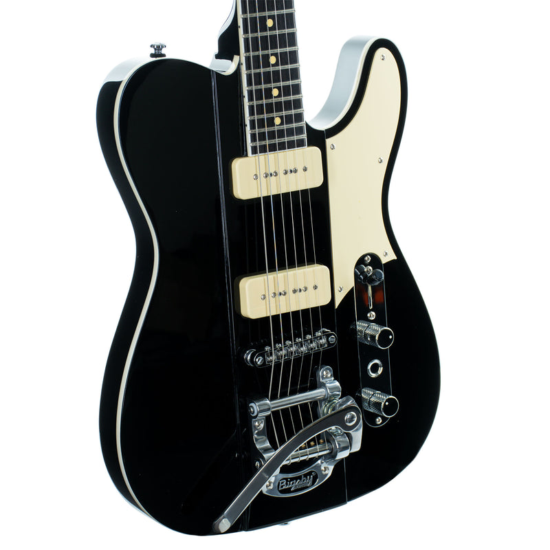 Reverend Greg Koch Gristle 90 Electric Guitar, Ebony, Korina Neck, Midnight Black