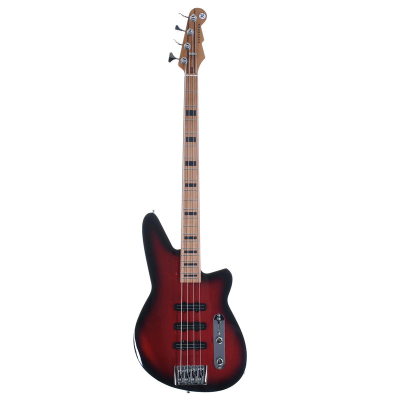 Reverend Triad Bass Roasted Maple Neck And Fingerboard Metallic Red Burst