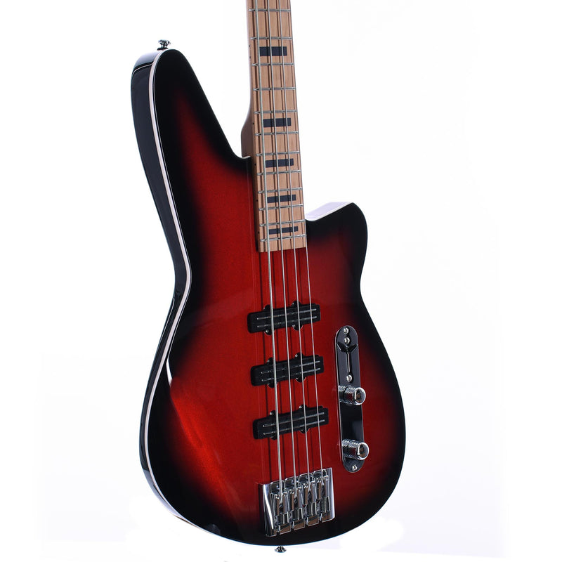 Reverend Triad Bass Roasted Maple Neck And Fingerboard Metallic Red Burst