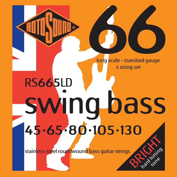 Rotosound 45-130 Swing Bass 66 Stainless Steel Roundwound Standard 5 String