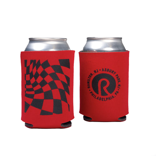 Russo Music Collapsible Can Koozie, All Cities, Red With Black Ink