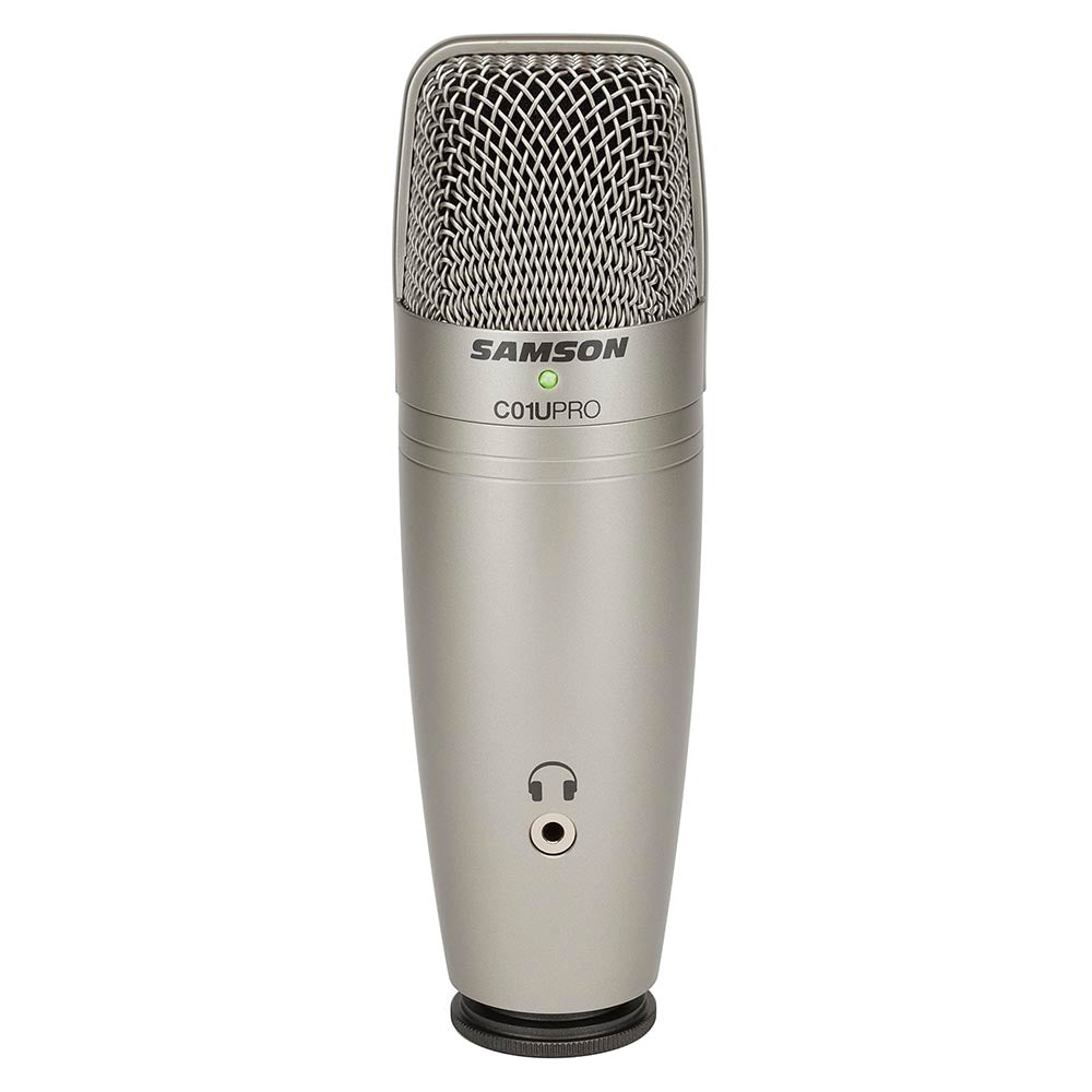 Samson C01U Pro USB Large Diaphragm Condenser Mic With Peak Led Headphones