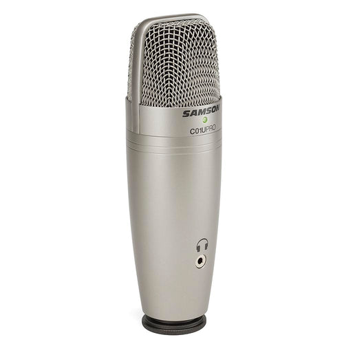 Samson C01U Pro USB Large Diaphragm Condenser Mic With Peak Led Headphones