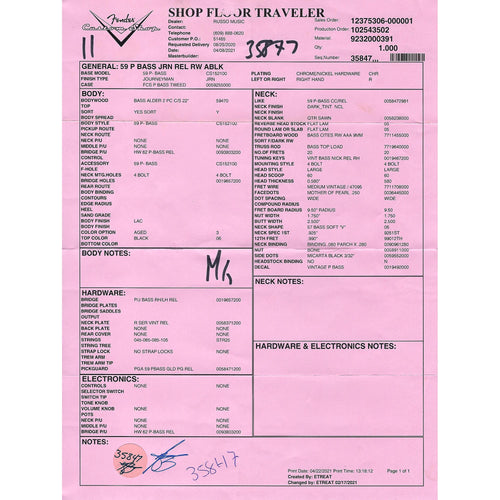 Fender Custom Shop '59 Precision Bass Journeyman Relic Rosewood, Aged Black