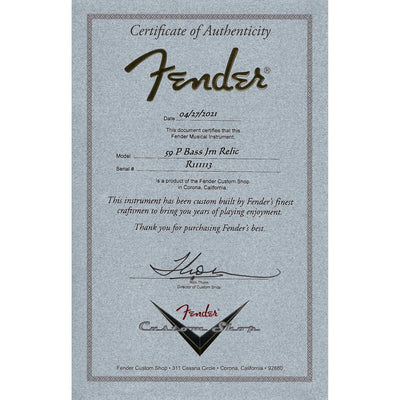 Fender Custom Shop '59 Precision Bass Journeyman Relic Rosewood, Aged Black