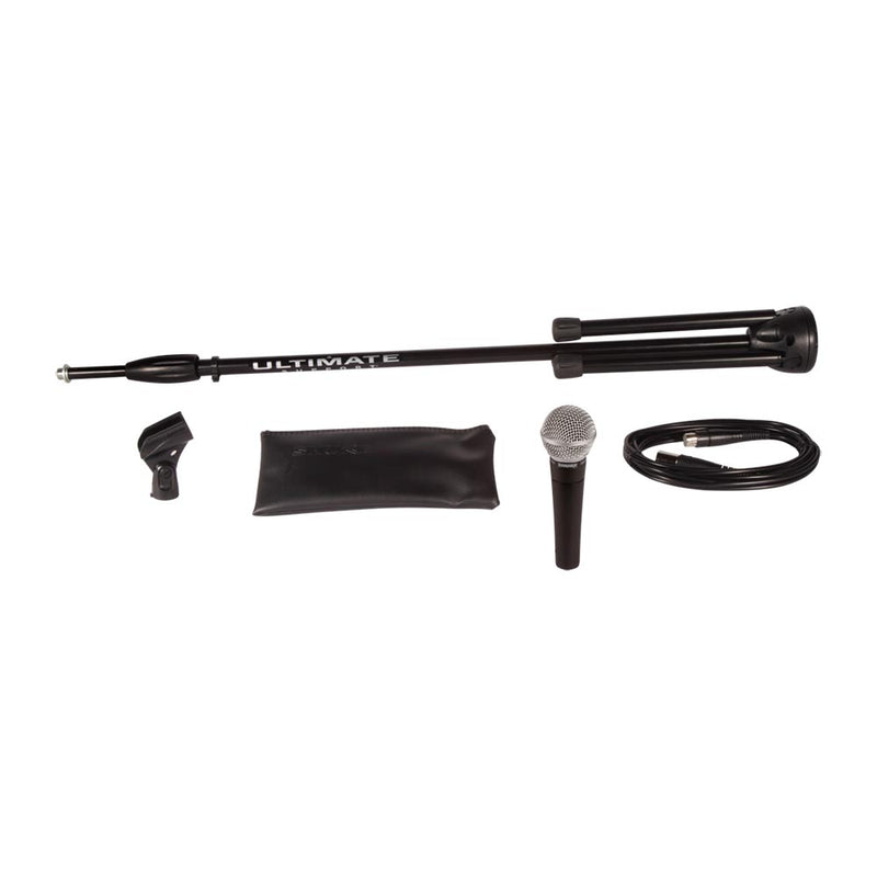 Shure SM58 Stage Performance Bundle With Cable And Stand