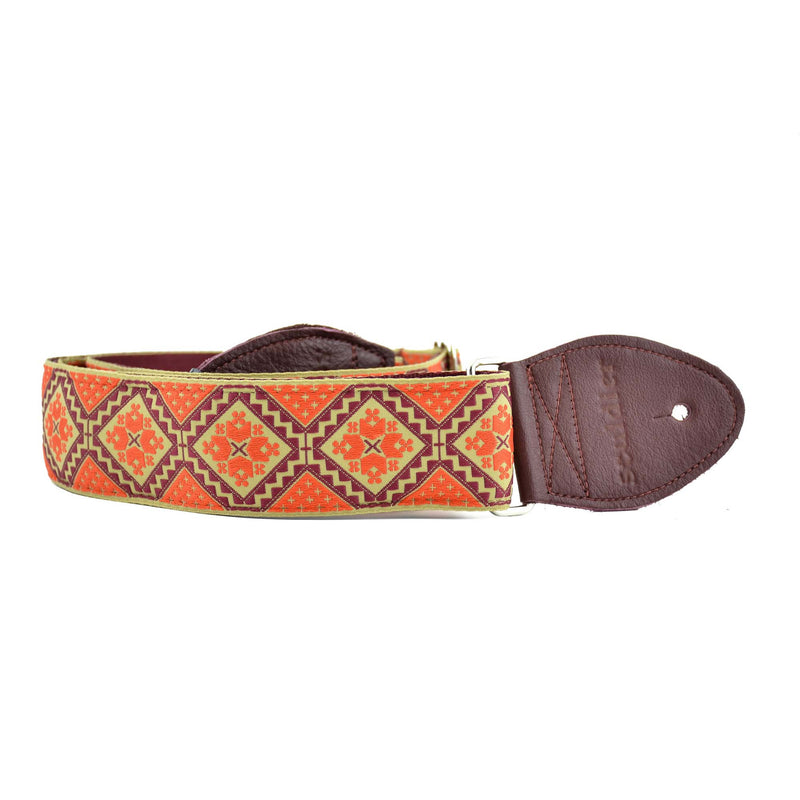 Souldier 2" Rustic Guitar Strap - Orange/Burgandy