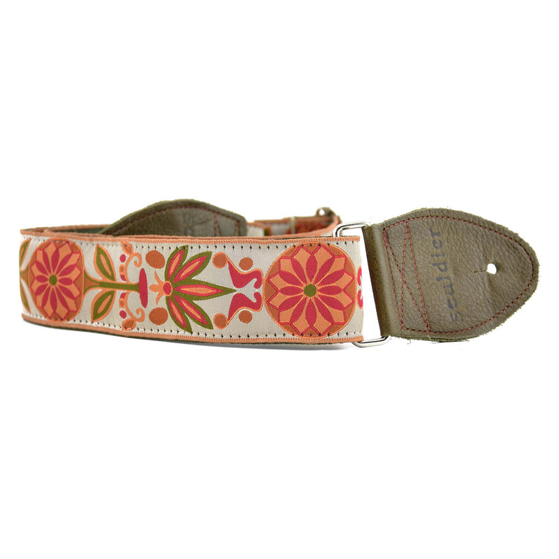 Souldier Daisy Guitar Strap - Red/Tan