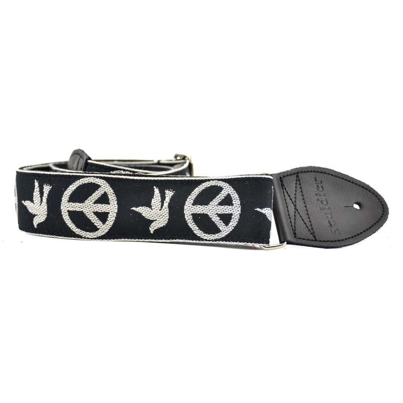 Souldier Young Peace Dove Guitar Strap - Black/White