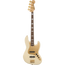 Squier 40th Anniversary Jazz Bass Guitar, Laurel, Gold Edition, Olympic White