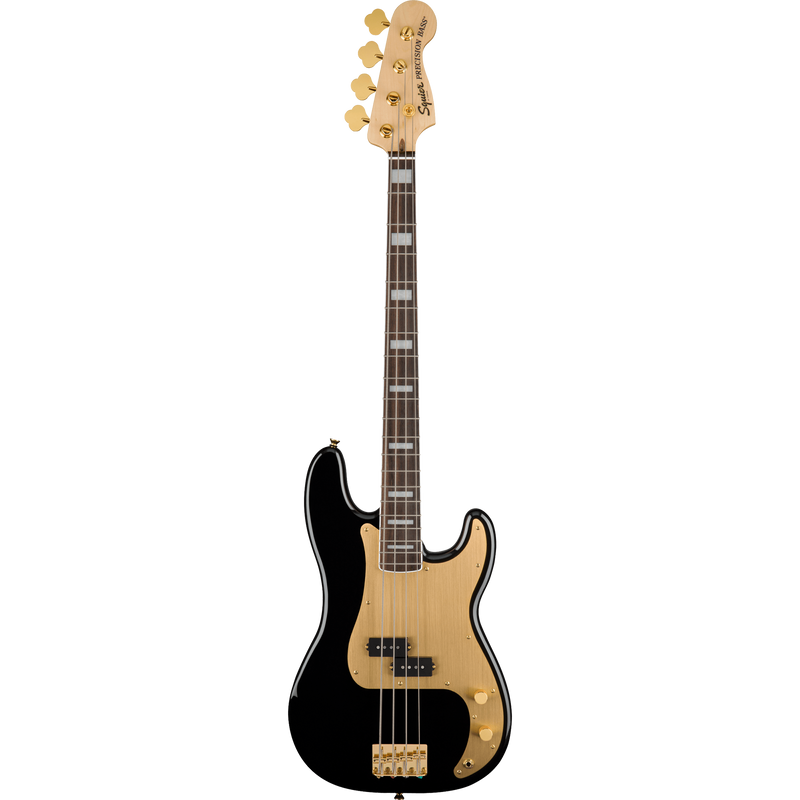 Squier 40th Anniversary Precision Bass, Laurel, Gold Edition, Black