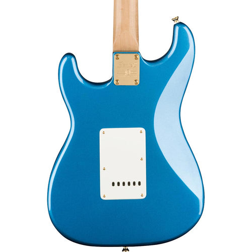 Squier 40th Anniversary Stratocaster Electric Guitar, Laurel, Gold Edition, Lake Placid Blue