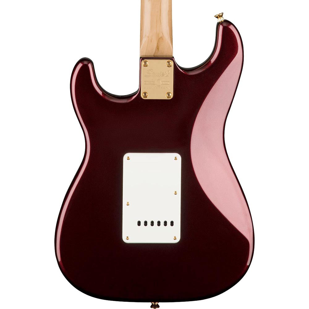 Squier 40th Anniversary Stratocaster Electric Guitar, Laurel, Gold Edition, Ruby Red Metallic