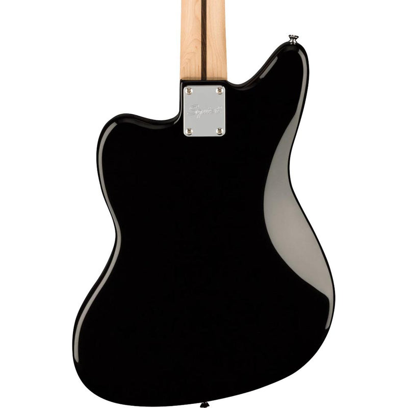 Squier Affinity Series Jaguar Electric Bass Guitar H Maple, Black Pickguard, Black