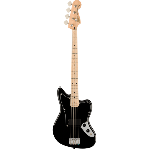 Squier Affinity Series Jaguar Electric Bass Guitar H Maple, Black Pickguard, Black