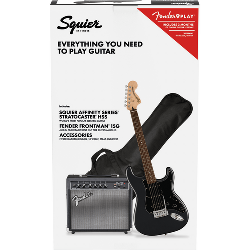 Squier Affinity Series Stratocaster HSS Pack Laurel, Charcoal Frost, Metallic 120V