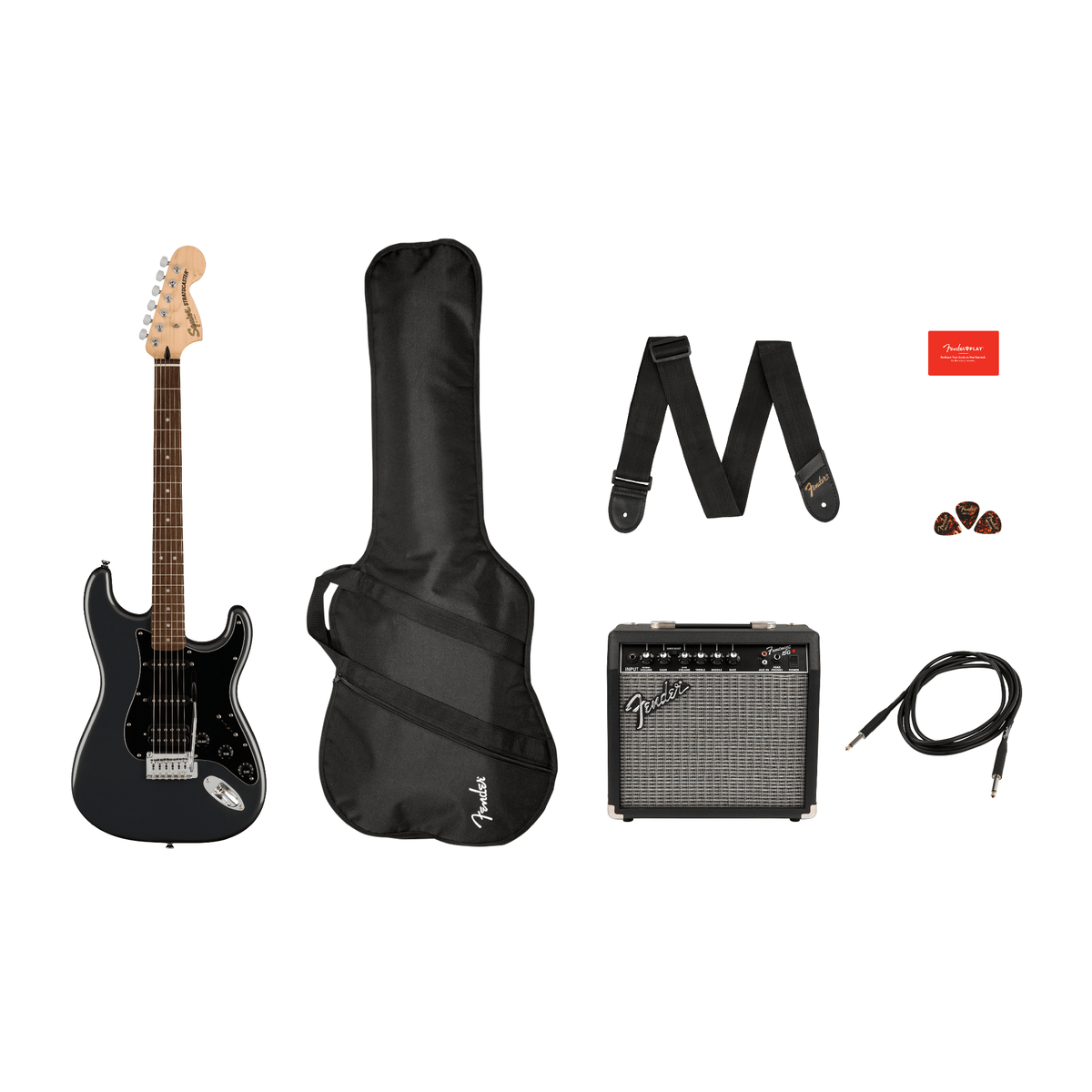 Squier Affinity Series Stratocaster HSS Pack Laurel, Charcoal Frost, Metallic 120V
