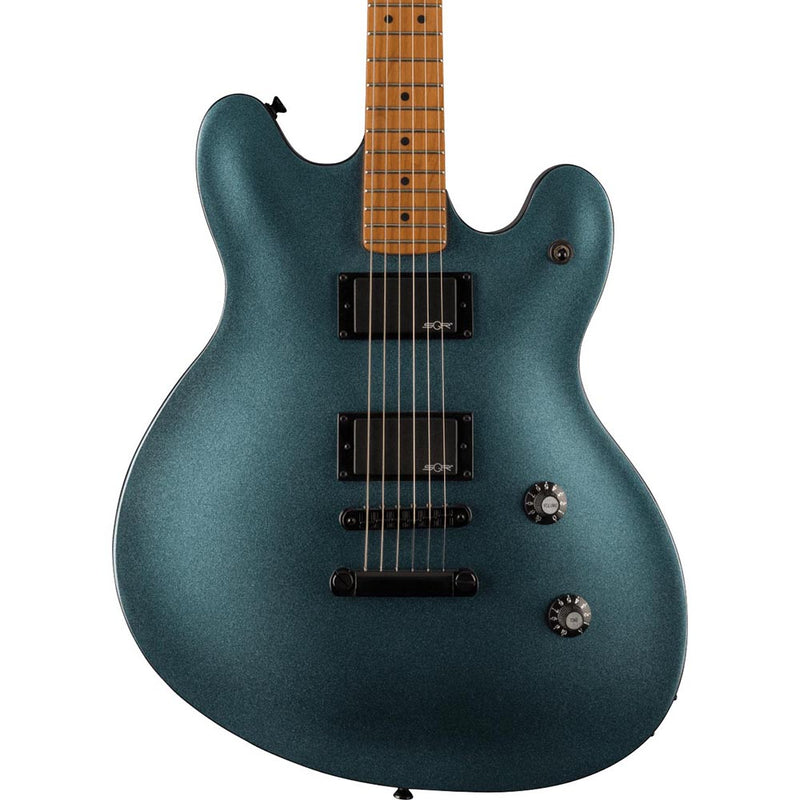 Squier Contemporary Active Starcaster Electric Guitar, Roasted, Maple, Gunmetal Metallic