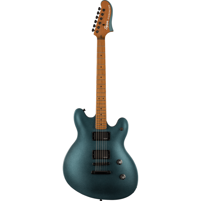 Squier Contemporary Active Starcaster Electric Guitar, Roasted, Maple, Gunmetal Metallic