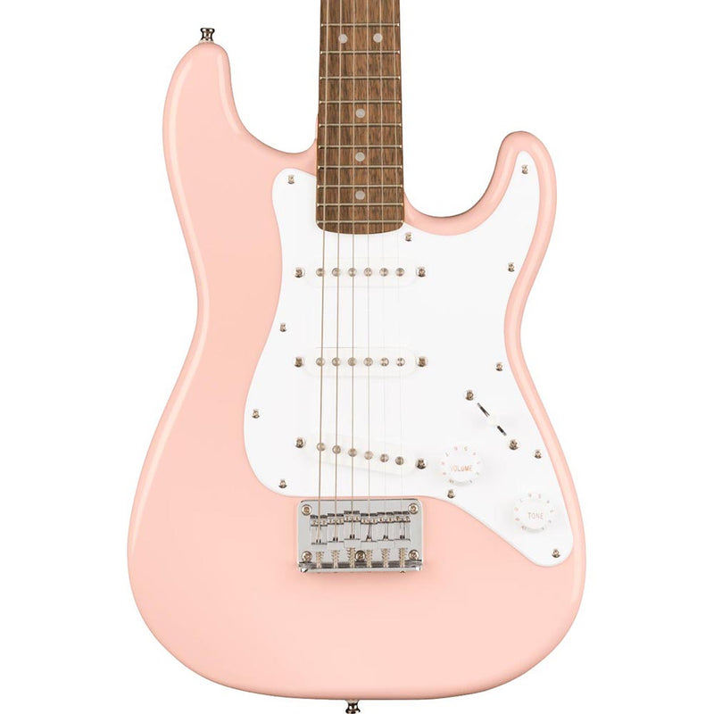 Squier Mini Stratocaster Laurel, White Pickguard Shell Pink