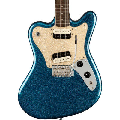 Squier Paranormal Super-Sonic, Laurel, Pearloid Pickguard, Blue Sparkle