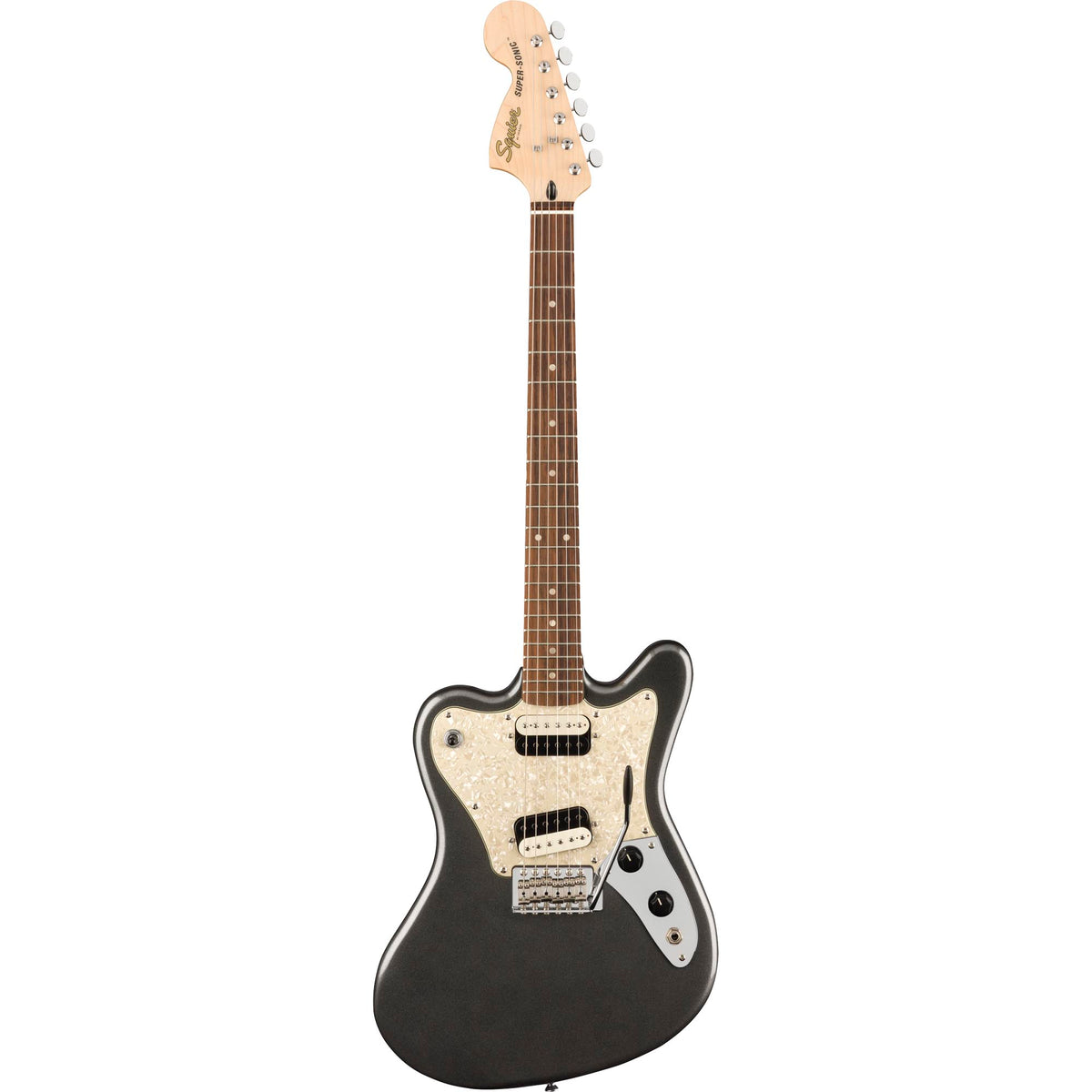 Squier Paranormal Super-Sonic Laurel, White Pearloid Pickguard Graphite Metallic