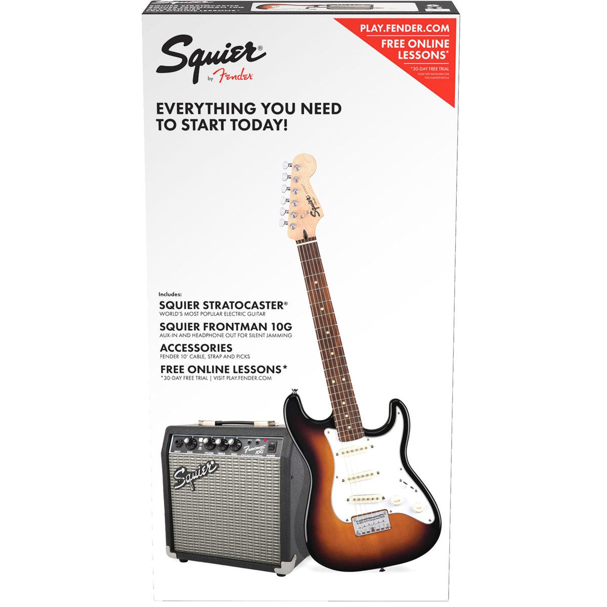 Squier Strat SS Pack 10G - Brown Sunburst 120V