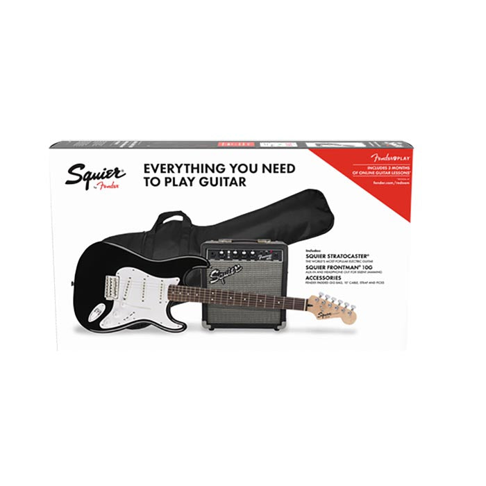 Squier Stratocaster Pack - Laurel Fingerboard - Black - Gig Bag - 10G - 1