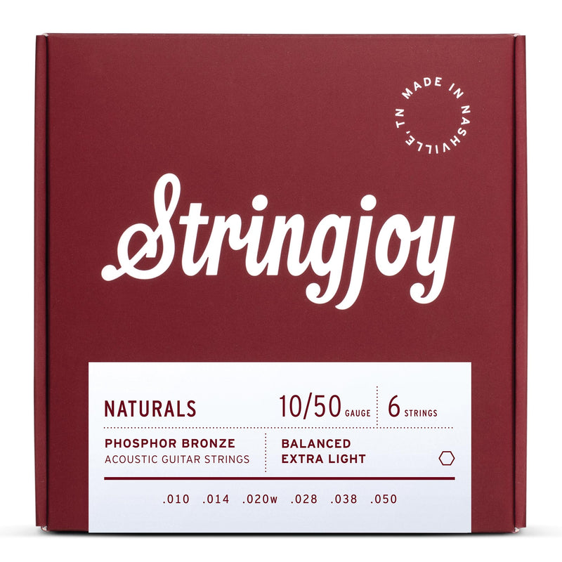 Stringjoy 10-50 Extra Light Acoustic Natural Bronze Strings