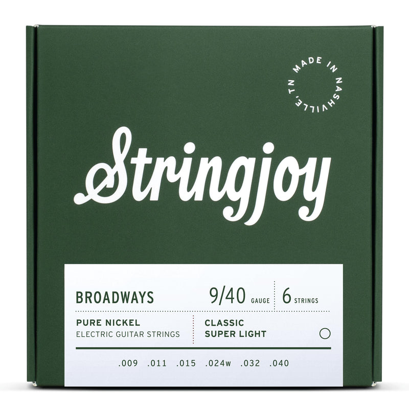 Stringjoy 9-40 Super Light Broadway Pure Nickel Electric Strings