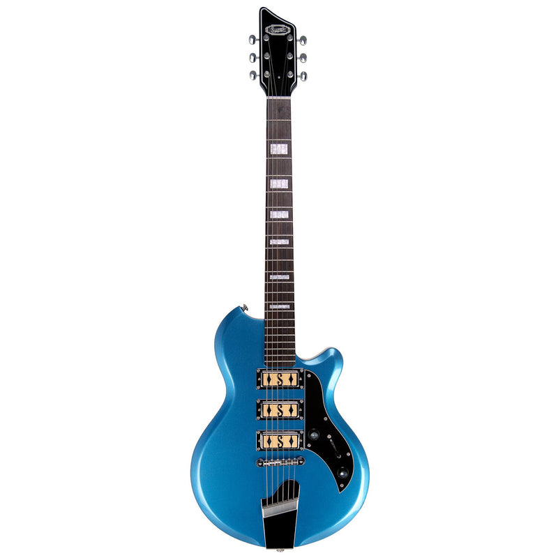 Supro Island Series Hampton Guitar - Triple Pickup - Ocean Blue Metallic - Free Gig-Bag