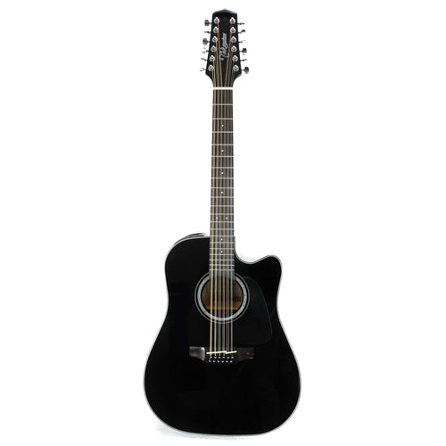 Takamine GD30CE-12 12-String Dreadnought With Cutaway - Solid Spruce Top - Black