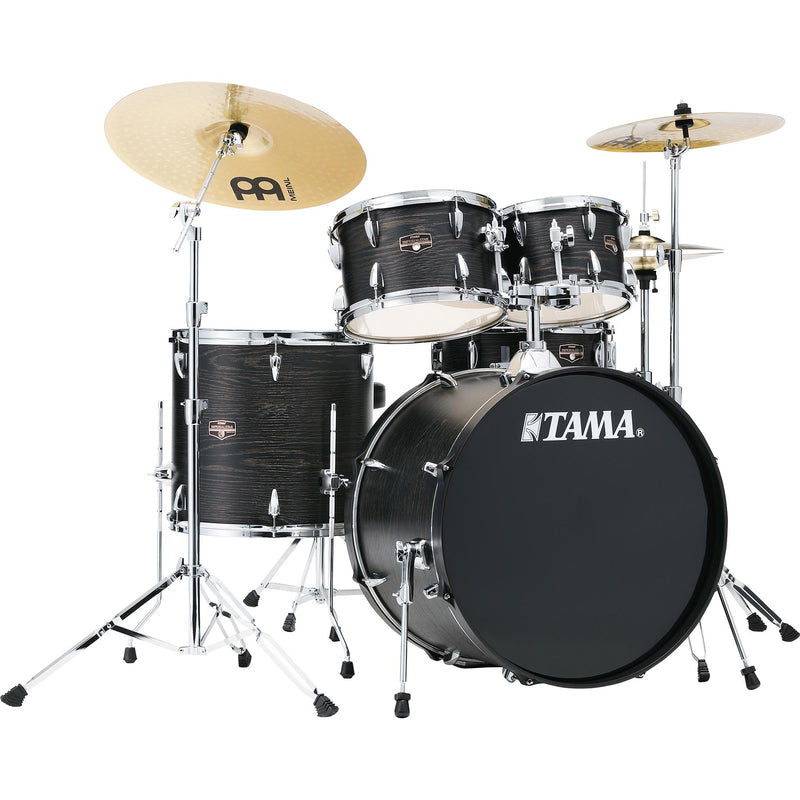 Tama Imperialstar 5 Piece Complete Kit With Meinl HCS Cymbals Black Oak Wrap
