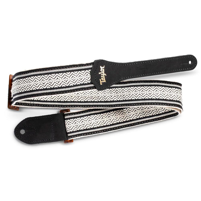 Taylor Academy Series Jacquard/Leather Strap 2 Inch White/Black