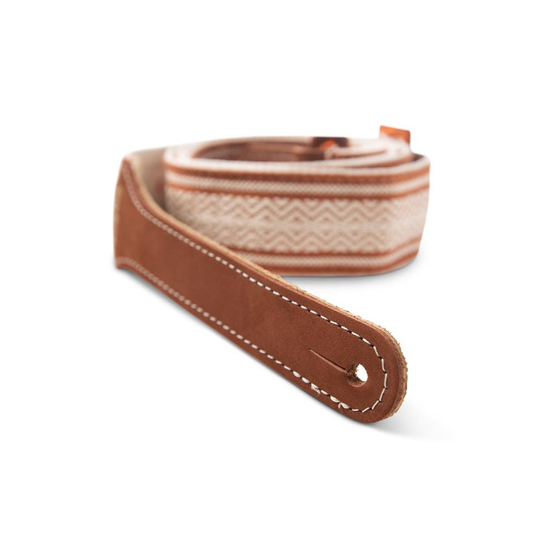 Taylor Academy Series Jacquard/Leather Strap 2 inch White/Brown