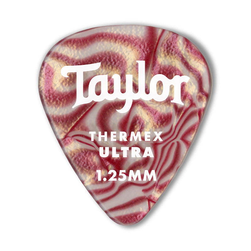 Taylor Darktone 351 Thermex Picks, Ruby Swirl 1.25MM 6 Pack