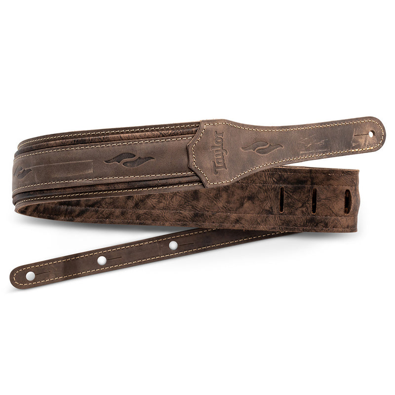 Taylor Element Distressed Leather Strap 2.5 Inch, Dark Brown