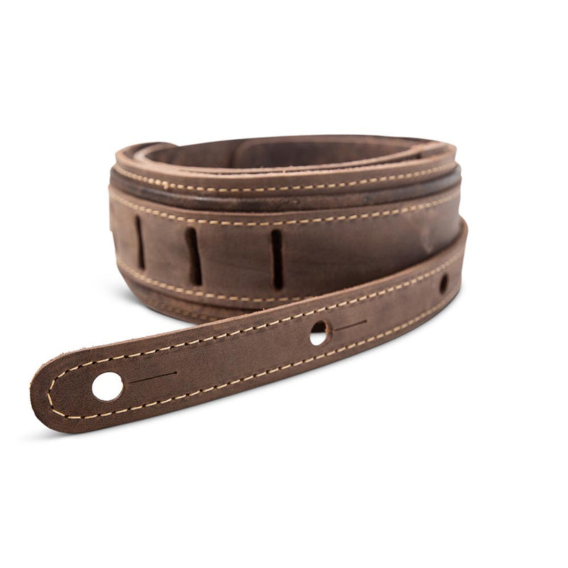 Taylor Element Distressed Leather Strap 2.5 Inch, Dark Brown