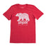 Taylor California Bear "Born & Raised" T Shirt, Heather Red