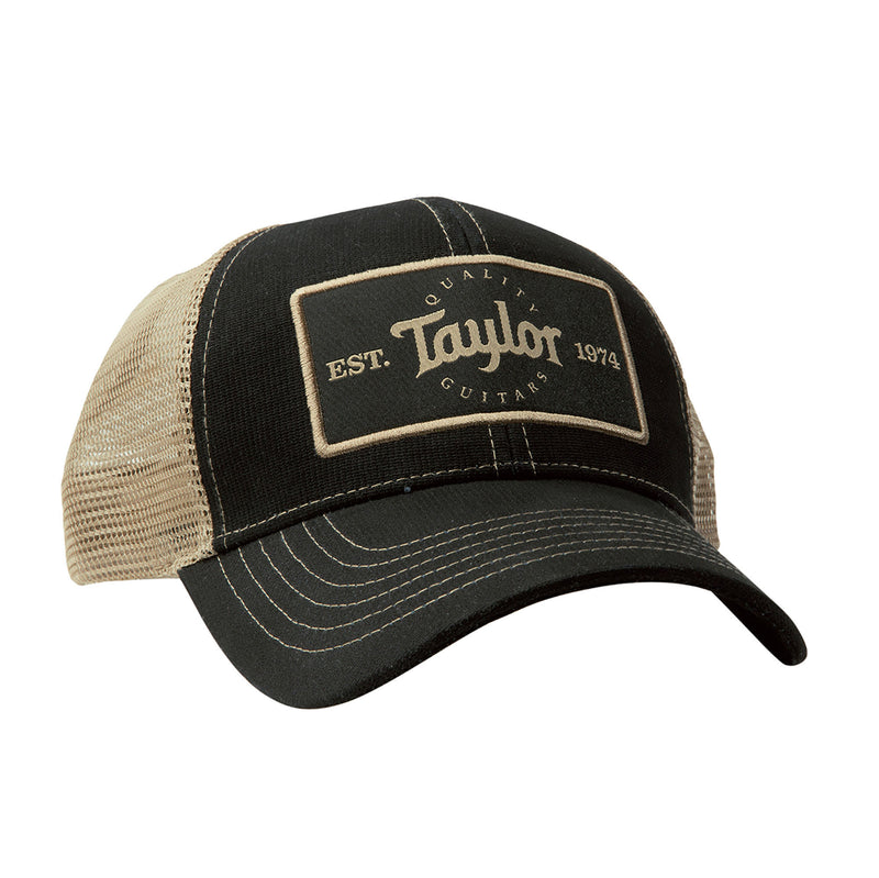 Taylor Patch Trucker Cap, Black/Khaki