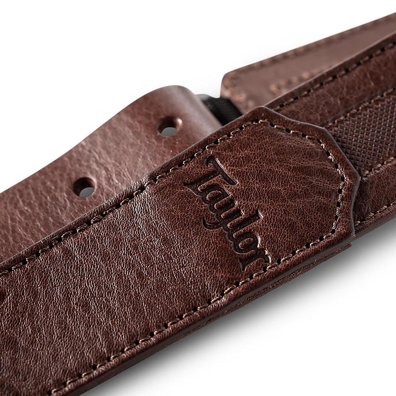Taylor Slim Leather Strap Chocolate Brown With Engraving 1.5 Inch Embossed Logo