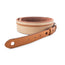 Taylor Vegan Leather Strap Tan With Natural Textile 2.5 Inch Embossed Logo