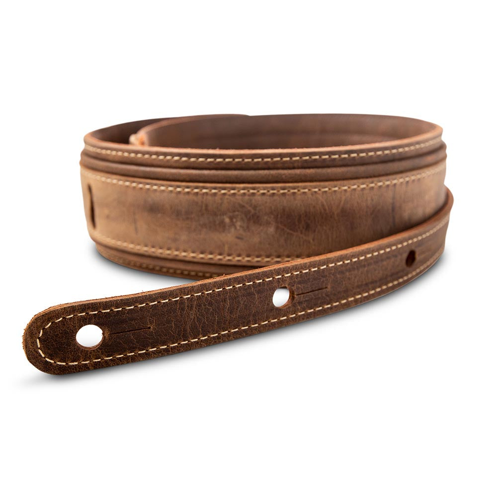 Taylor Wings Distressed Leather Strap 2.5 Inch Dark Brown