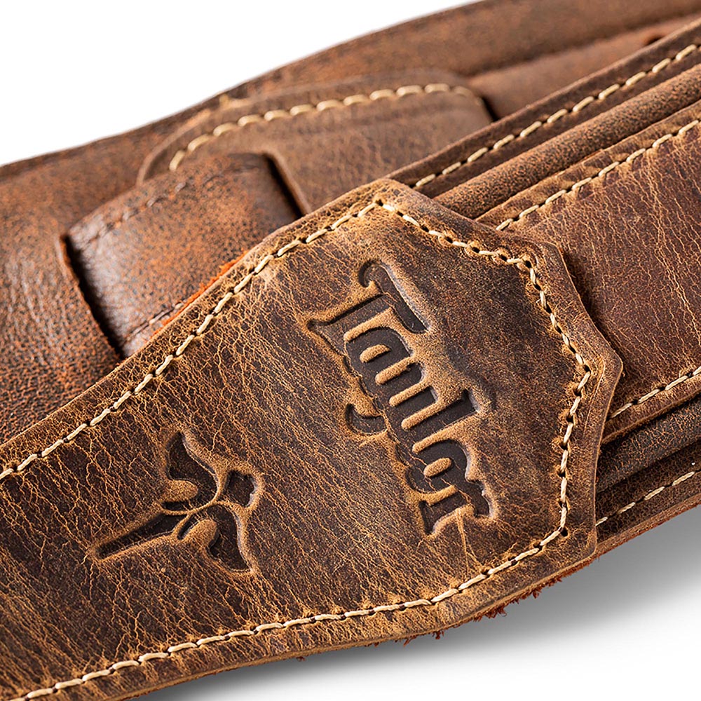 Taylor Wings Distressed Leather Strap 2.5 Inch Dark Brown
