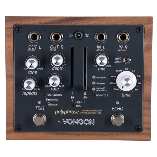 echo effect pedal Vongon Polyphrase Stereo Echo Effect Pedal With Infinite Feedback Loop