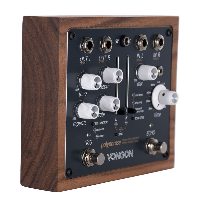Vongon Polyphrase Stereo Echo Effect Pedal With Infinite Feedback Loop